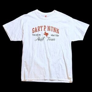 Gary P Nunn Autographed T-Shirt Mens White Graphic Texas Music Signed Tee Sz L